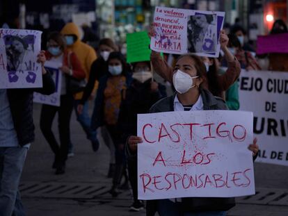 Una protesta en Chiapas por la muerte de Mariana Sánchez.