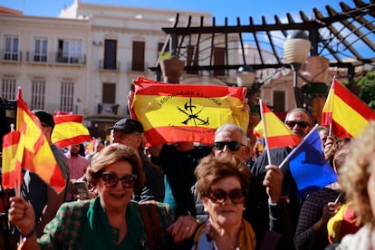 Concentración de manifestantes en Melilla. 