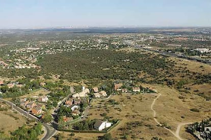 Vista aérea del municipio madrileño de Torrelodones.