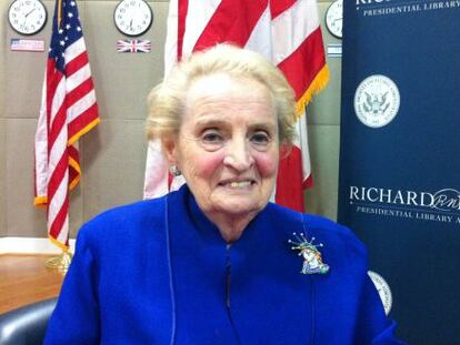 Madeleine Albright, el martes en la Biblioteca Nixon de Los &Aacute;ngeles.