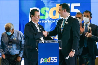 Kassab e Pacheco no encontro nacional do PSD, em Brasília.