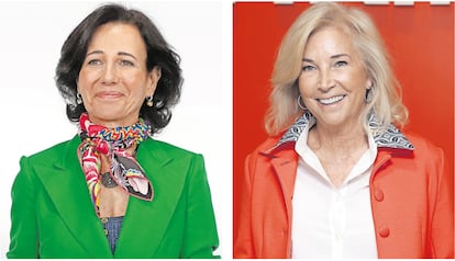 La presidenta de Santander, Ana Botín, y la consejera delegada de Bankinter, María Dolores Dancausa.