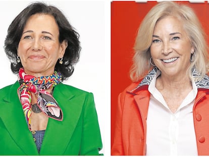 La presidenta de Santander, Ana Botín, y la consejera delegada de Bankinter, María Dolores Dancausa.