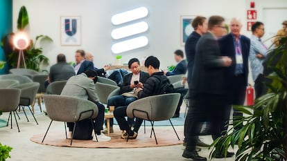 Logo de Ericsson en el Mobile World Congress 2026