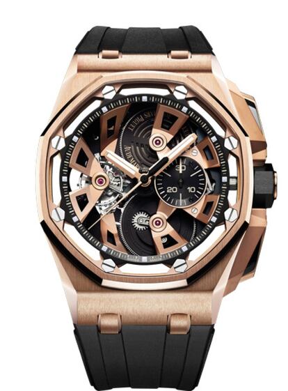 El reloj con el que Audemars Piguet celebra el 25 aniversario de su modelo Royal Oak. Esta edición especial destaca por su caja de oro rosado de 18 quilates, cristal y fondo de zafiro antirreflejos y bisel de oro, con una arquitectura modernista.