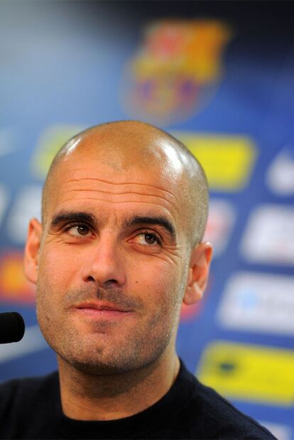 Guardiola, durante la rueda de prensa.