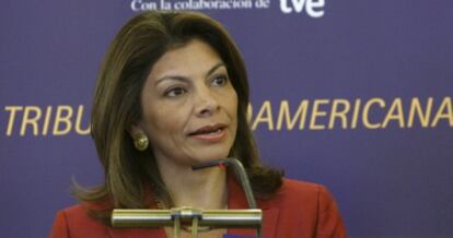 La presidenta de Costa Rica, Laura Chinchilla, en Madrid.