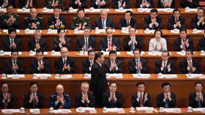 Aplausos al presidente chino Xi Jinping tras un discurso.