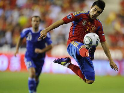 Villa, el mes pasado, ante Liechtenstein en Logroño.