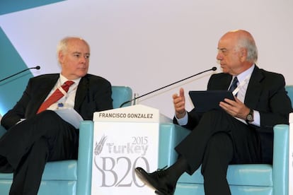 Francisco Gonz&aacute;lez, presidente de BBVA, en el encuentro de Turqu&iacute;a.