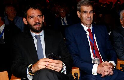 Jorge Garbajosa y Antonio Martín, presidentes de la FEB y la ACB.