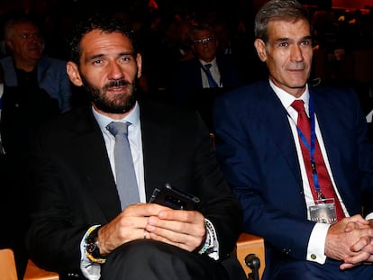 Jorge Garbajosa y Antonio Martín, presidentes de la FEB y la ACB.