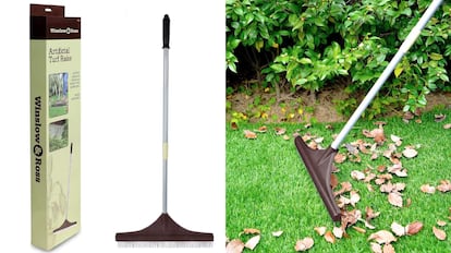 Este modelo de cepillo con mango extensible es ideal para tareas donde se necesiten limpiar hierba sintética.