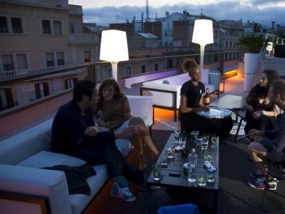 La Terraza del Claris al atardecer, en el Hotel Claris de Barcelona