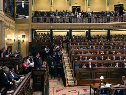 Pleno para la segunda votación de investidura de Pedro Sánchez.