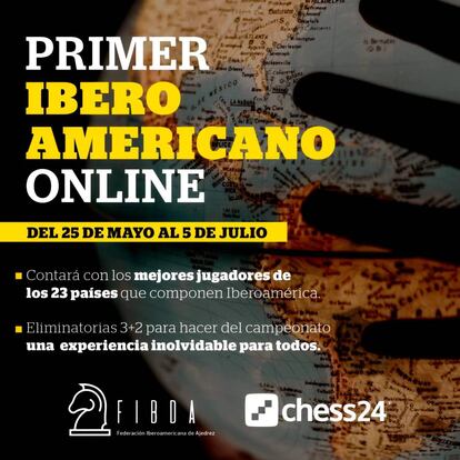 Cartel anunciador del Campeonato Iberoamericano relámpago por internet