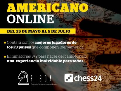 Cartel anunciador del Campeonato Iberoamericano relámpago por internet