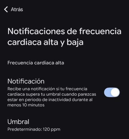 Avisos en la Google Fitbit Air por frecuencia cardíaca