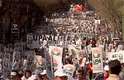 La de ayer, durante su paso por la calle de Atocha de Madrid.