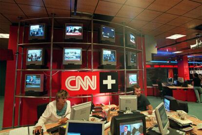 La redacción central del canal de televisión CNN +.