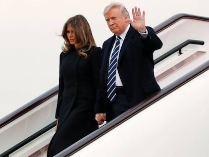 El presidente Donald Trump con la primera dama