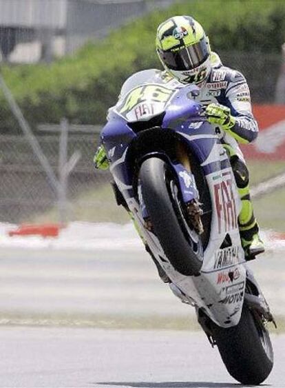 Valentino Rossi, en la sesión de entrenamientos de Montmeló