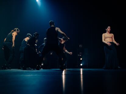 Patricia Guerrero, en un ensayo de 'Deliranza' el 8 de junio en el Teatro Central de Sevilla.