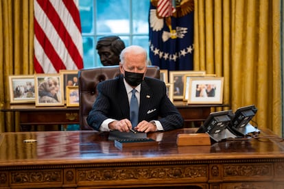 El presidente Joe Biden, este lunes en la Casa Blanca.