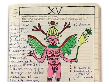 La imagen de portada de 'Dysphoria mundi' (Anagrama) procede de este dibujo del propio Preciado, que ha reinterpretado el arcano del Diablo del Tarot desde los parámetros de su obra.