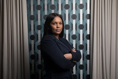 Suzi Carla Barbosa Djalo, Ministra de Exteriores de Guinea-Bissau, durante su vista diplomática a Madrid el 29 de enero de 2021.