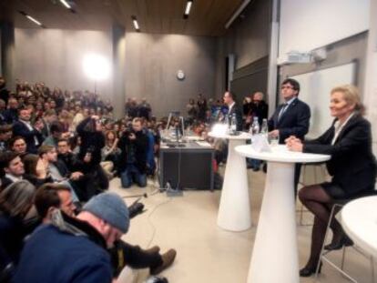 La directora del Centro de Política Europea ha protagonizado este lunes un rifirrafe con el expresidente catalán, durante su intervención en la Universidad de Copenhague