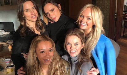 Las Spice Girl al completo: Mel C, Victoria Beckham, Emma Bunton, Geri Halliwell y Mel B.