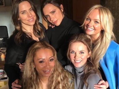 Las Spice Girl al completo: Mel C, Victoria Beckham, Emma Bunton, Geri Halliwell y Mel B.