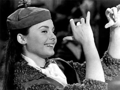 Rocío Dúrcal, durante el rodaje de <i>Canción de juventud</i>, en 1962.