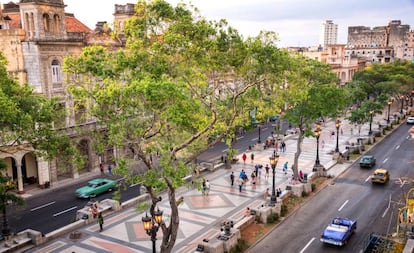 Vista aérea del Paseo del Prado, en Centro Habana.