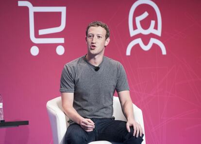 El fundador de Facebook en el Mobile World Congress de Barcelona.