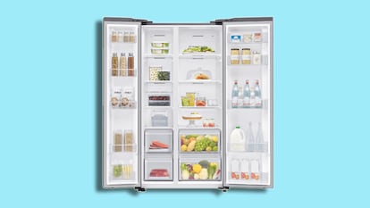 Artículo de EL PAÍS Escaparate que describe las ventajas de uso de frigoríficos Samsung rebajados en el verano de 2024.
