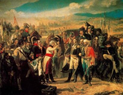 <i>La rendición de Bailén</i>, de Casado del Alisal, muestra el final de la histórica batalla que, el 19 de julio de 1808, marcó un punto de inflexión en la Guerra de Independencia española.