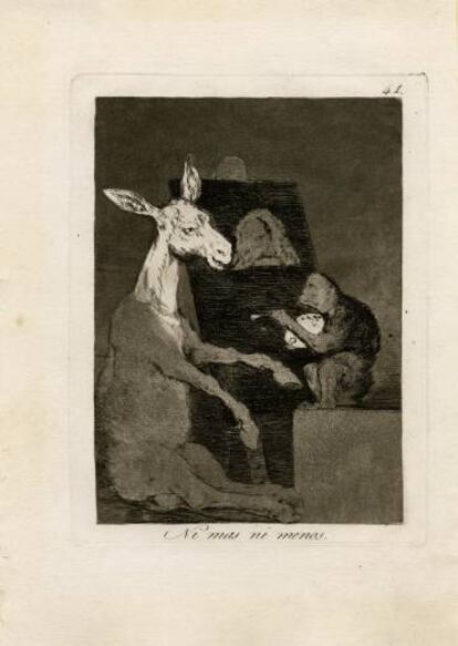 &#039;Ni m&aacute;s ni menos&#039;, grabado de Goya que se podr&aacute; adquirir en eBay por 965 euros.