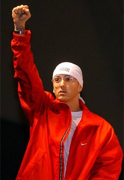 Eminem, en una actuación en el Cobo Arena de Detroit en abril de 2003.
