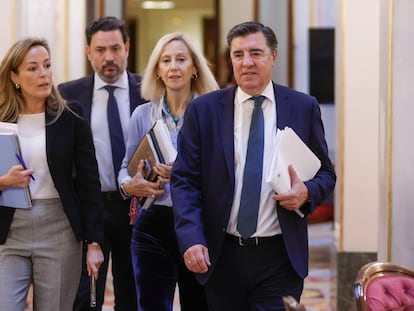 Los cuatro miembros del PP en la Mesa del Congreso: Carmen Navarro, Guillermo Mariscal, Marta González y José Antonio Bermúdez de Castro.