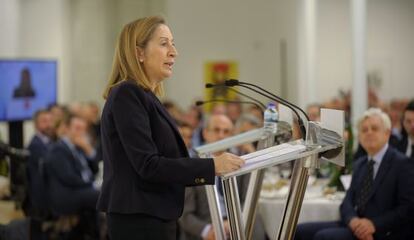 La ministra de Fomento, Ana Pastor, este lunes en Ourense