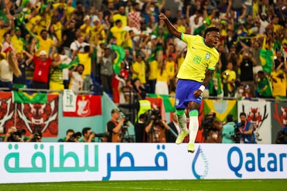 Vinicius Junior, celebrando su gol ante Corea del Sur. 
