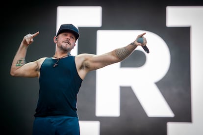 El músico puertorriqueño Residente, durante su actuación en el Festival Río Babel, en Madrid.