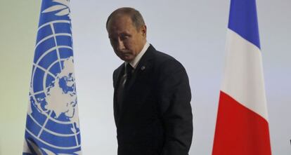 Vladímir Putin, el lunes en Francia.