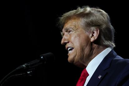 Donald Trump, el 9 de febrero, durante un acto de la Asociación Nacional del Rifle (NRA) en Harrisburg (Pensilvania).