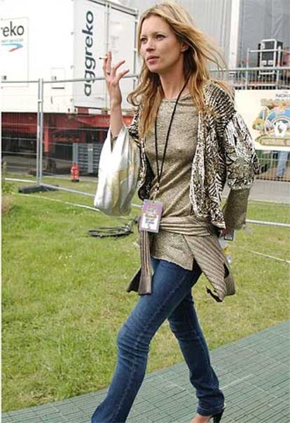 La modelo Kate Moss, en un festival musical celebrado en junio en Inglaterra.