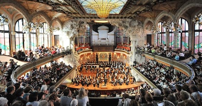 Imagen de la Sala de Conciertos del Palau, una de las ms singulares del mundo.