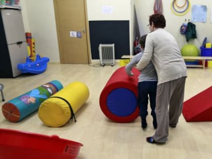 Una sala de un centro de atención a niños con trastornos autistas de la ciudad de Valencia.