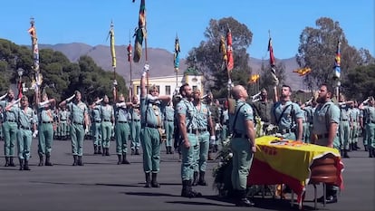 Acto fúnebre en honor del legionario Alejandro Jiménez Cruz, fallecido en marzo de 2019.